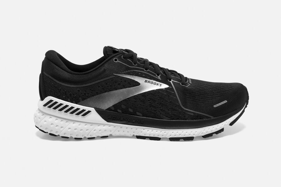 Brooks Men's Adrenaline GTS 21 Road Running Shoes Black Pearl/White ( OHTXD8349 )